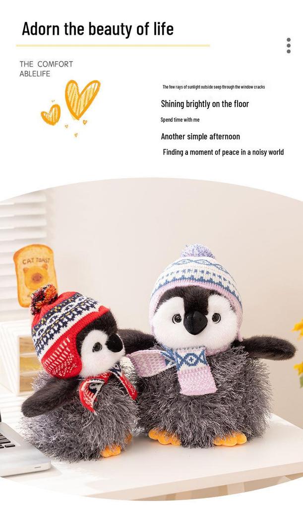 Winter Cute Hooded Penguin Plush Scarf Toy for Girls - Perfect Birthday Gift