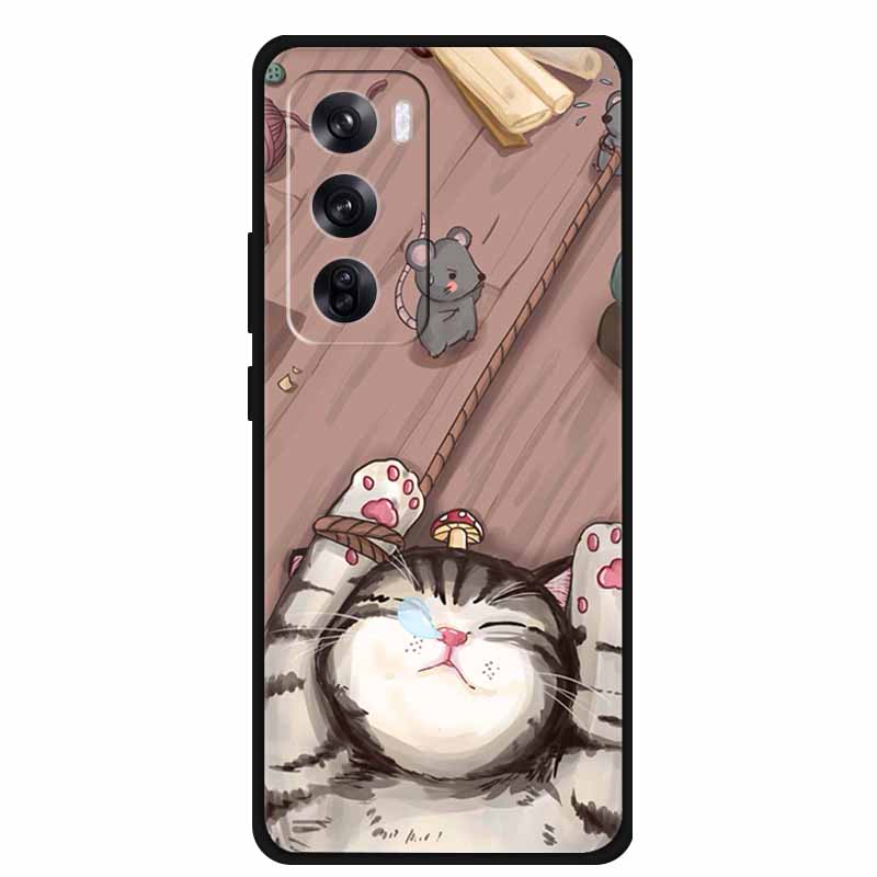 Funda For OPPO Reno 12 / Reno12 Pro Global Case Fashion Printed Soft Silicone Back Cover For Reno12 Pro Cat Phone Case Reno12 5G