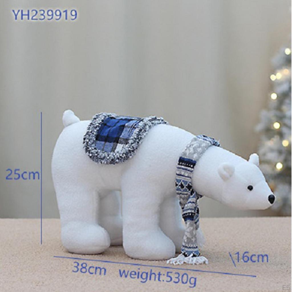 Christmas Doll Decoration Animal Figurine Crafts Desktop Ornament for Fireplace Bedroom Window