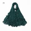 % rayon pleated solid color human cotton two-end beard bag headscarf female, new breathable soft scarf