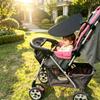 Stroller Sun Shade Cover Upf50 Round UV Protection Foldable Car Seat Canopy Replacement Cover For Summer Outdoor Yard Garden