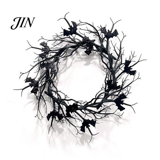 Halloween Party Decor Thorns Wreath, Realistic Spiked Branches, Horror Theme Decoration, Eerie Decoration Dead Branch Spooky for Haunted House Wreath