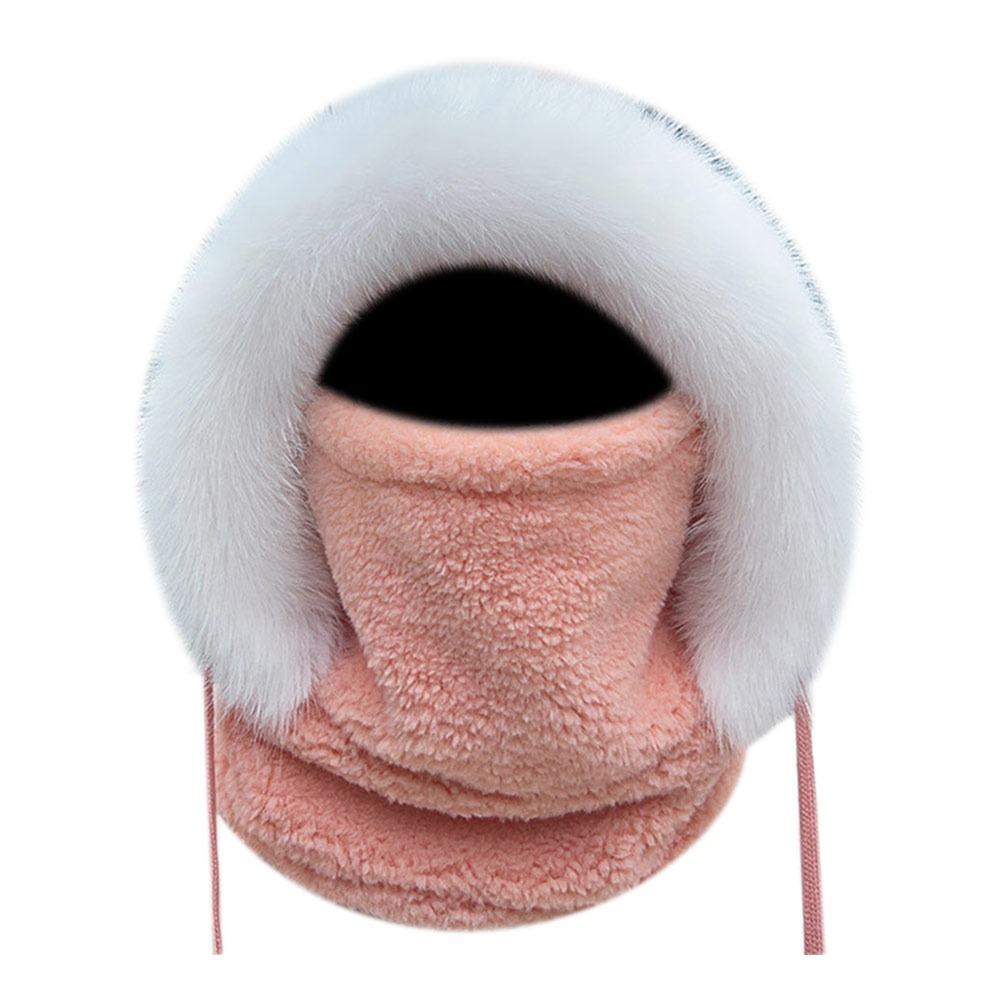 

Windproof Beanies Cap Plush Ear Protection Hat Casual Integrated Scarf Hat Set Unisex помаранчевий
