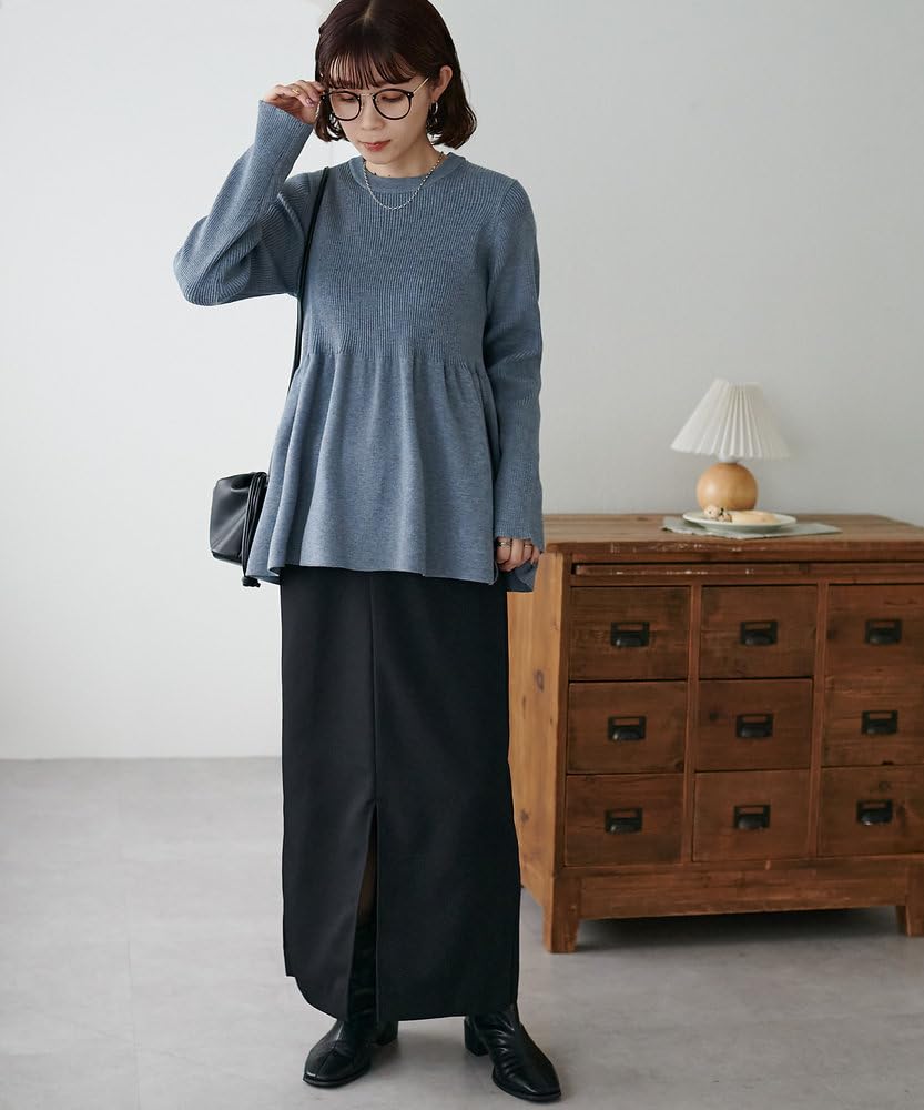 Colors Ribbed Peplum Pullover DCZ10A2105A0016 Free Size Gray [Discoat] [New Added/Revival] [WEB Exclusive]