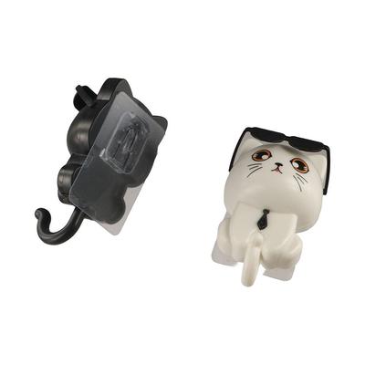 Cute Plastic Cartoon Cat Hooks Decorative Wall Hanging Sunglasses Cat Hooks Waterproof Key Hangers for Home