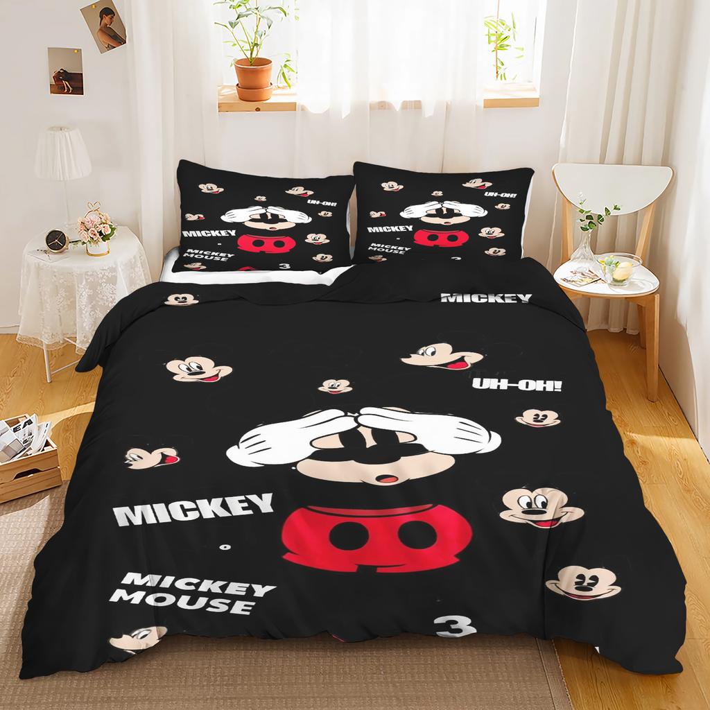 Mickey Printed Bedroom Bedding Set Duvet Cover Christmas Gifts Comforte Cartoon With Pillowcase Children's Suitable and Adults
