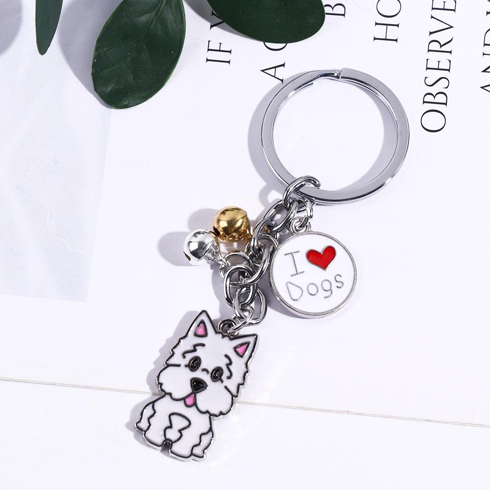 Smaltovaný Zlatý retrívr Zvířecí zvonek Maltézský Klíčenka pro mazlíčka Klíčenka na klíče od mazlíčka Klíčenka pro psa Přívěsek na klíče pro psa