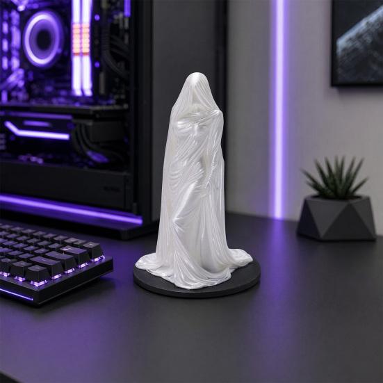 Anti-break Decor Ornament 3D Printed Veiled Goddess Sculpture Mysterious Female Figurine with Robe