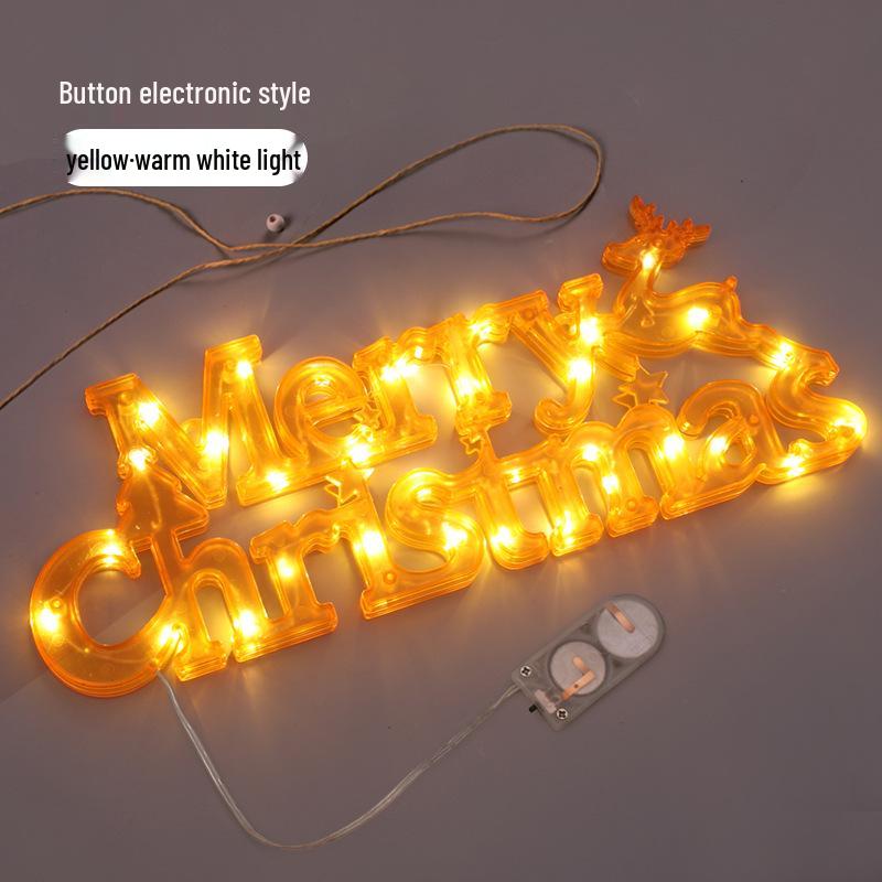 

LED Merry Christmas Sign String Lights - Decorative Christmas Tree Ornaments Includes 2 CR2025 batteries