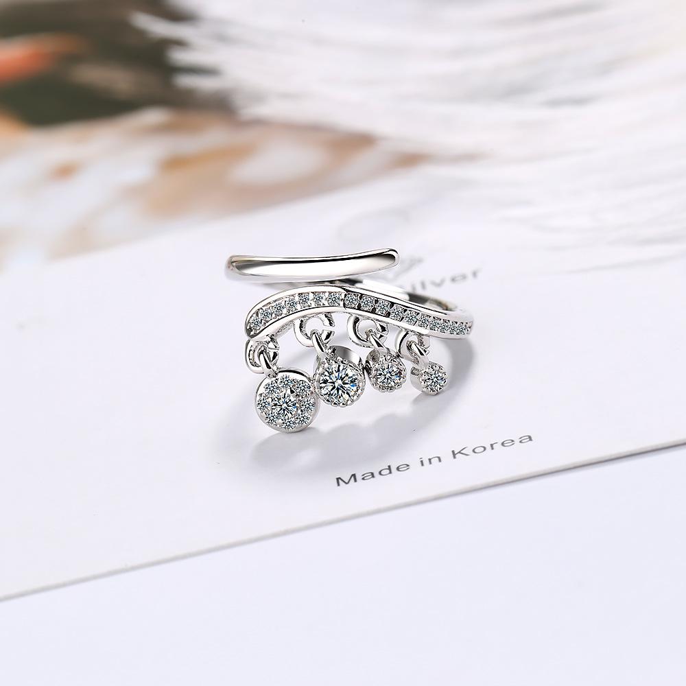 New  925 Sterling Silver Ring open Adjustable Fashion Exquisite Student Girlfriend Women Jewelry Accessories Wedding Party