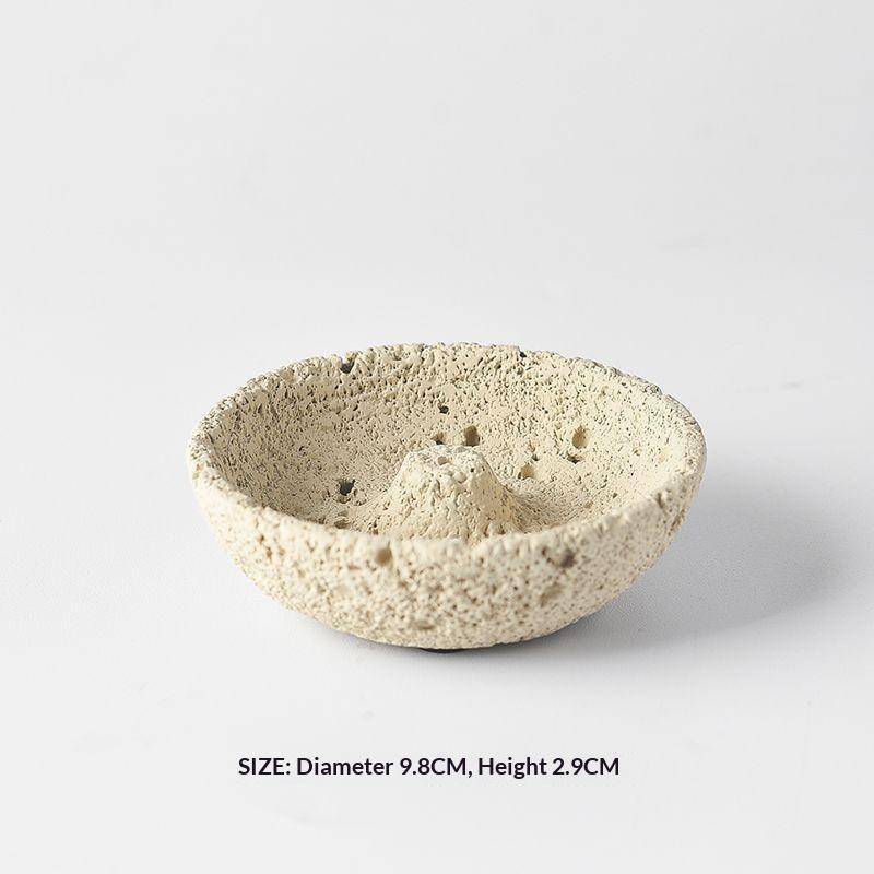 Rustic Stone-Textured Incense Holder Rustic Minimalist Decor Aroma Burner Stand For Home Decor, Desk, Living Room & Gift