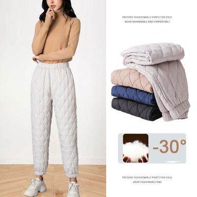 Winter Thicken Women Cotton Pants Down Pants Female Autumn High Waist Loose Trousers Straight Thickened Pants