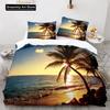 Beach Ocean Duvet Cover Sunset Hawaiian Waves Tropical Island And Sea Beach Bedding Set Quilt Cover Twin Single Queen King Size