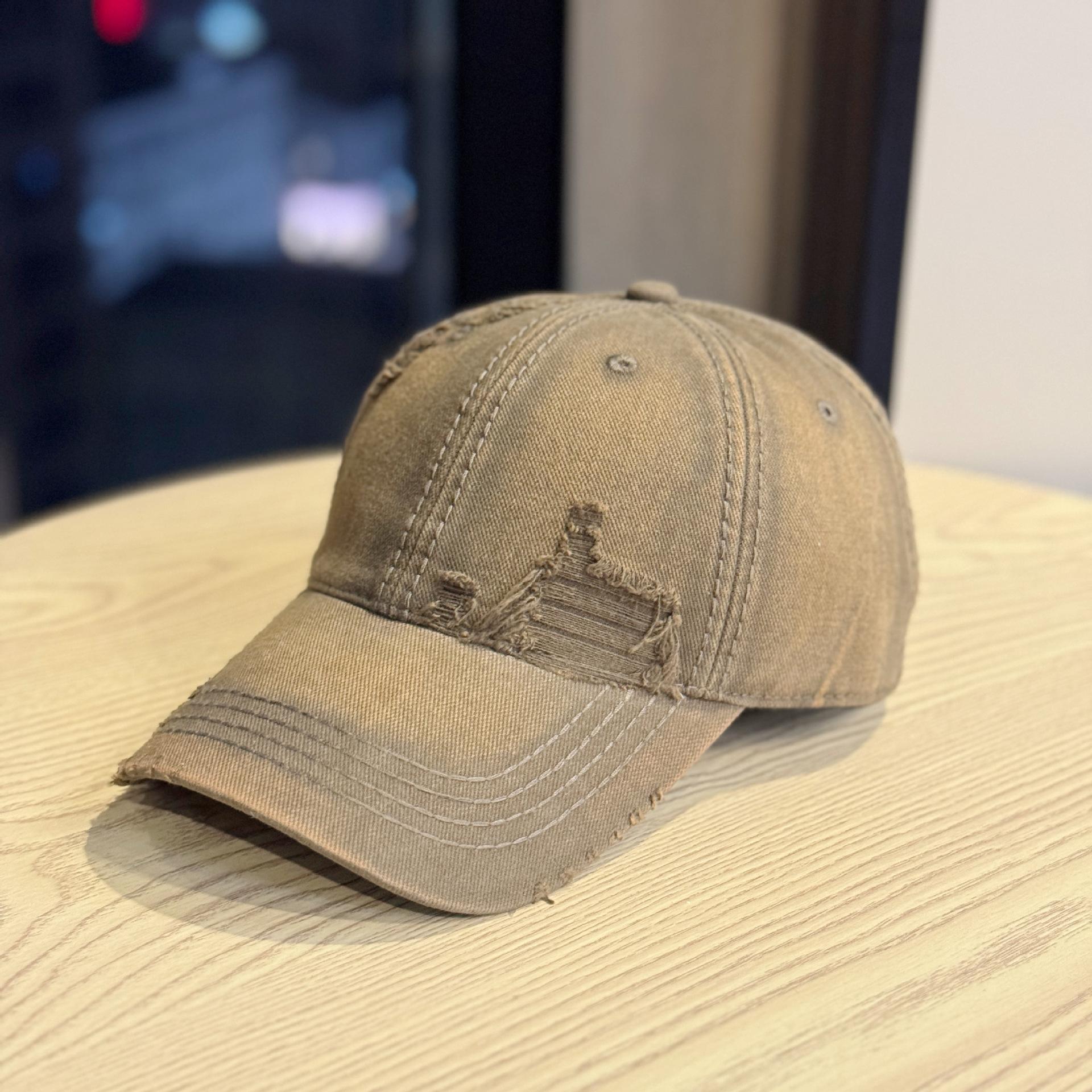 

Новая ретро нишевая дизайнерская бейсболка с вышивкой букв для женщин с большим обхватом головы, заклепками, широкими полями, визуально уменьшающая лицо, кепка-утка для мужчин Adjustable