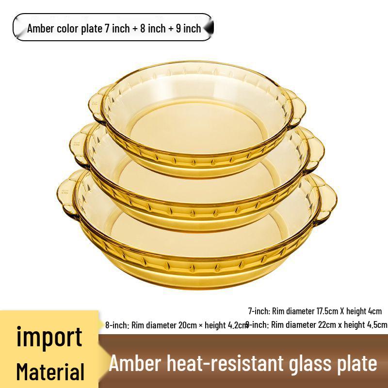 Microwave & Oven-Safe Luxury Glass Plate for Baking, Steaming, and Serving.