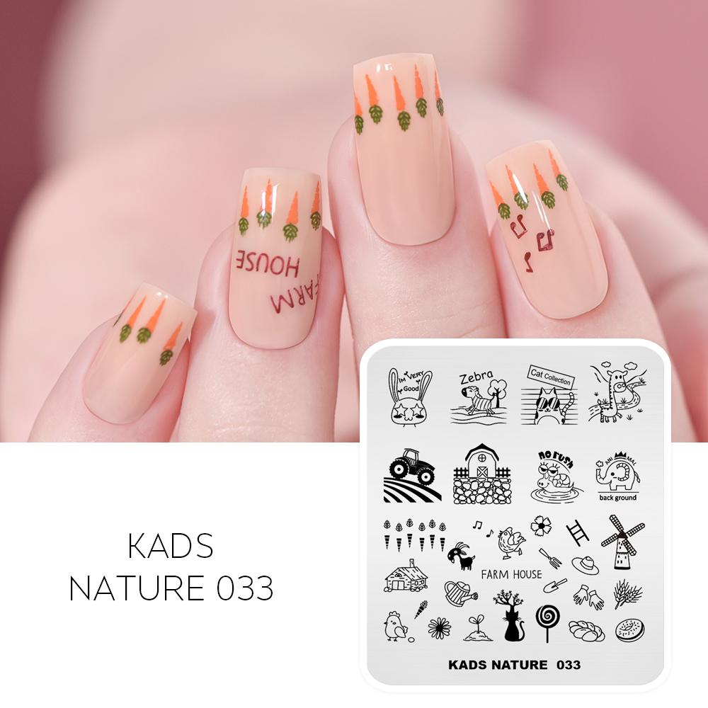 kads Nail Art Stamping Plates 63 Designs Nature Series Nail Template Stencil Plates for Nail Salon