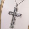 925 Silver Luxury Cross Necklace Women Men Women Zircon AAA Pendants Wedding Accessories Men's Jewelry Necklaces