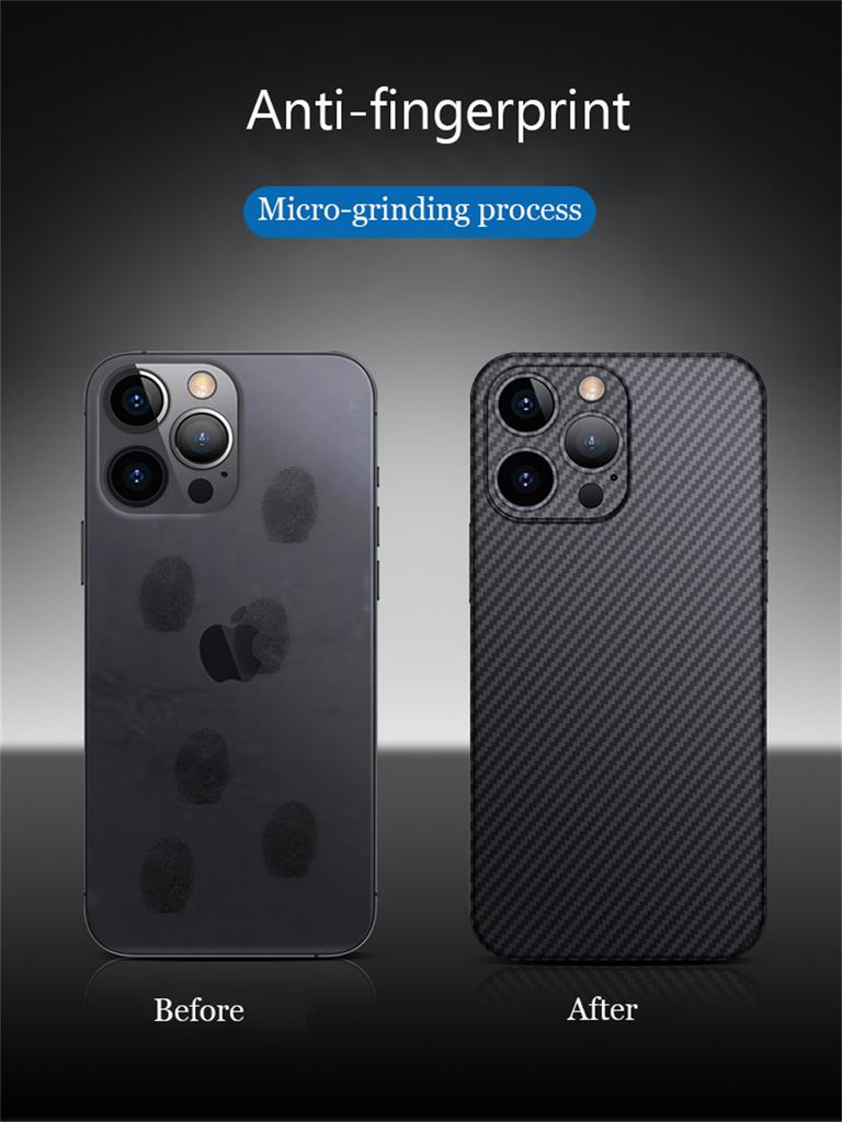 Ultradunne Mat Zwarte Koolstofvezel Case Voor iPhone 15 14 13 12 Mini 11 Pro Max 15pro XS XR X 6 7 8 Plus SE 0.2MM PP Achterkant
