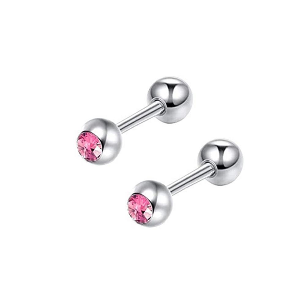 2X 6/8/10/12/14mm Barra de Aço Cartilagem da Orelha 3mm Bola de Cristal Tragus da Orelha Hélix Argola Barra Haltere Piercing Corporal