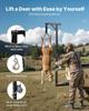 Treuil de Chasse pour Attelage de Camion, Capacité de Charge de 300 lbs, Treuil de Chasse pour Cerf avec Récepteur de 2 Pouces, Tige Pivotante à 360 Degrés et Hauteur Réglable, Inclut un Support pour Carcasse