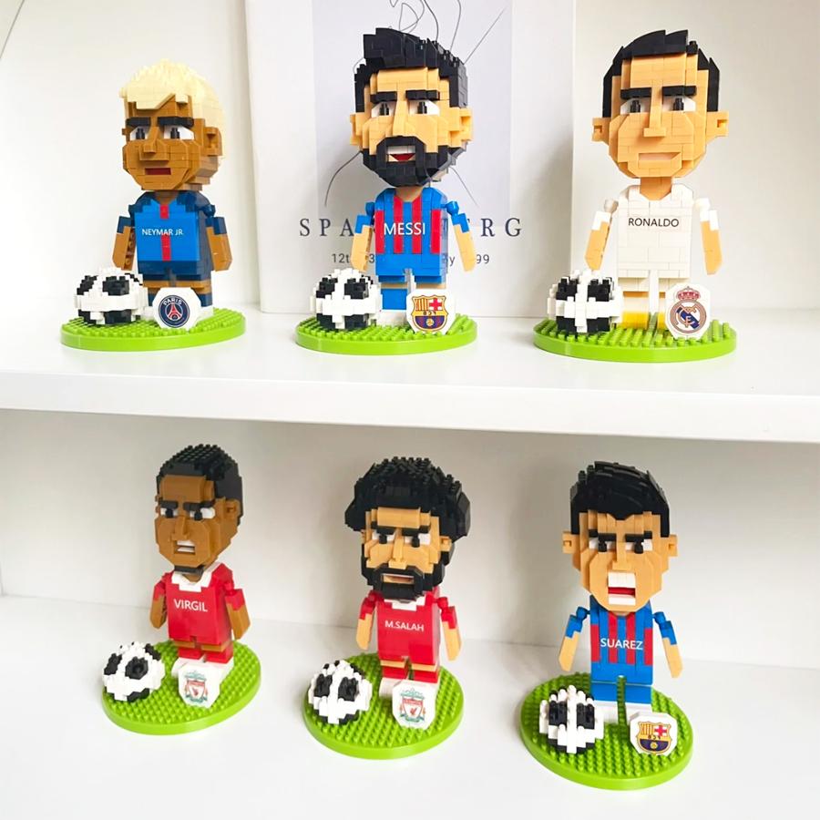 Mini Figure di Giocatori di Calcio Cool Modelli 3D Blocchi da Costruzione Giocattoli per Bambini Blocchi Micro DIY Action Figure di Calcio Regali di Compleanno