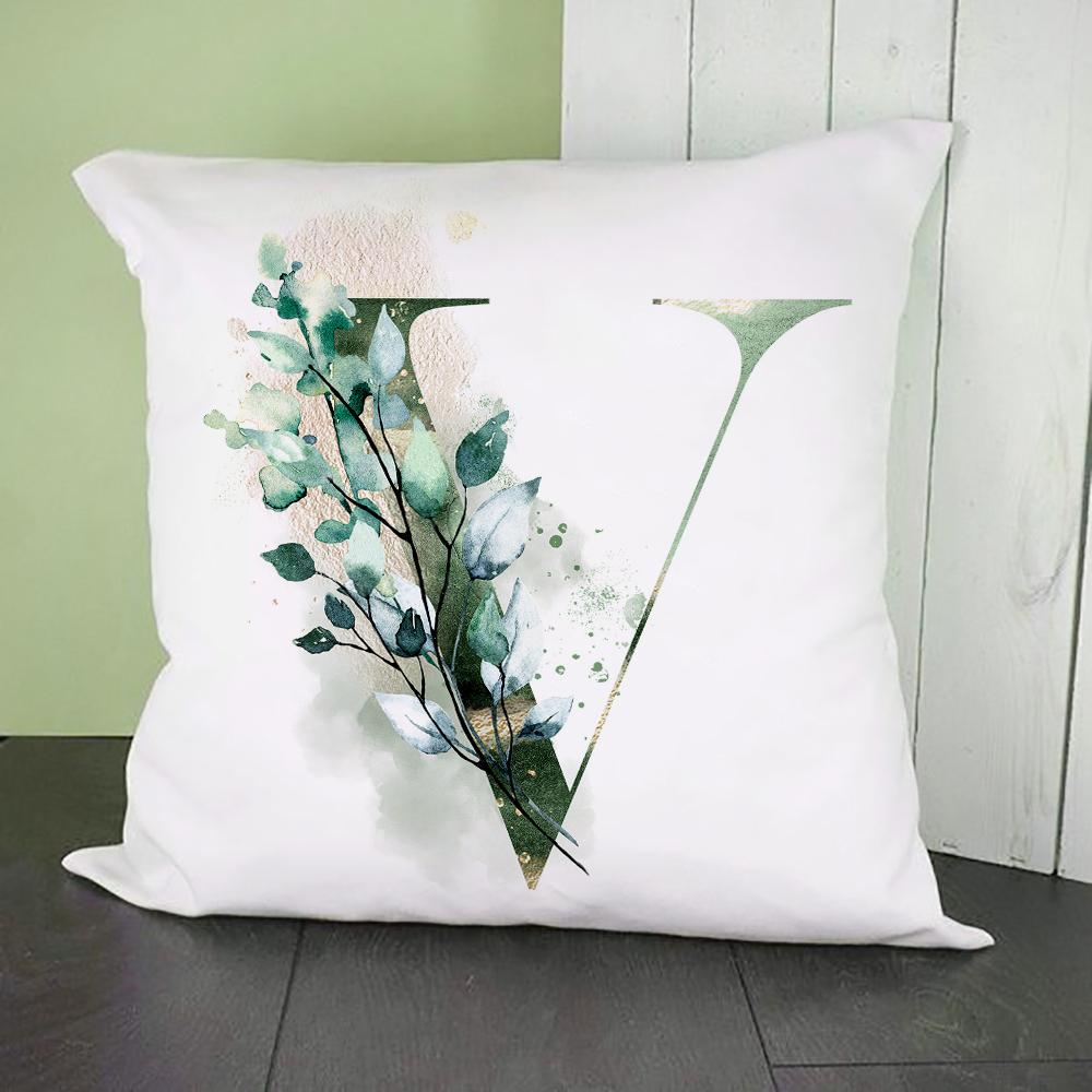 Green Alphabet A B C Printing Pillow Cases Fashion English Letter Home Sofa Living Room Car Decorative Pillowcase Cushion Cover