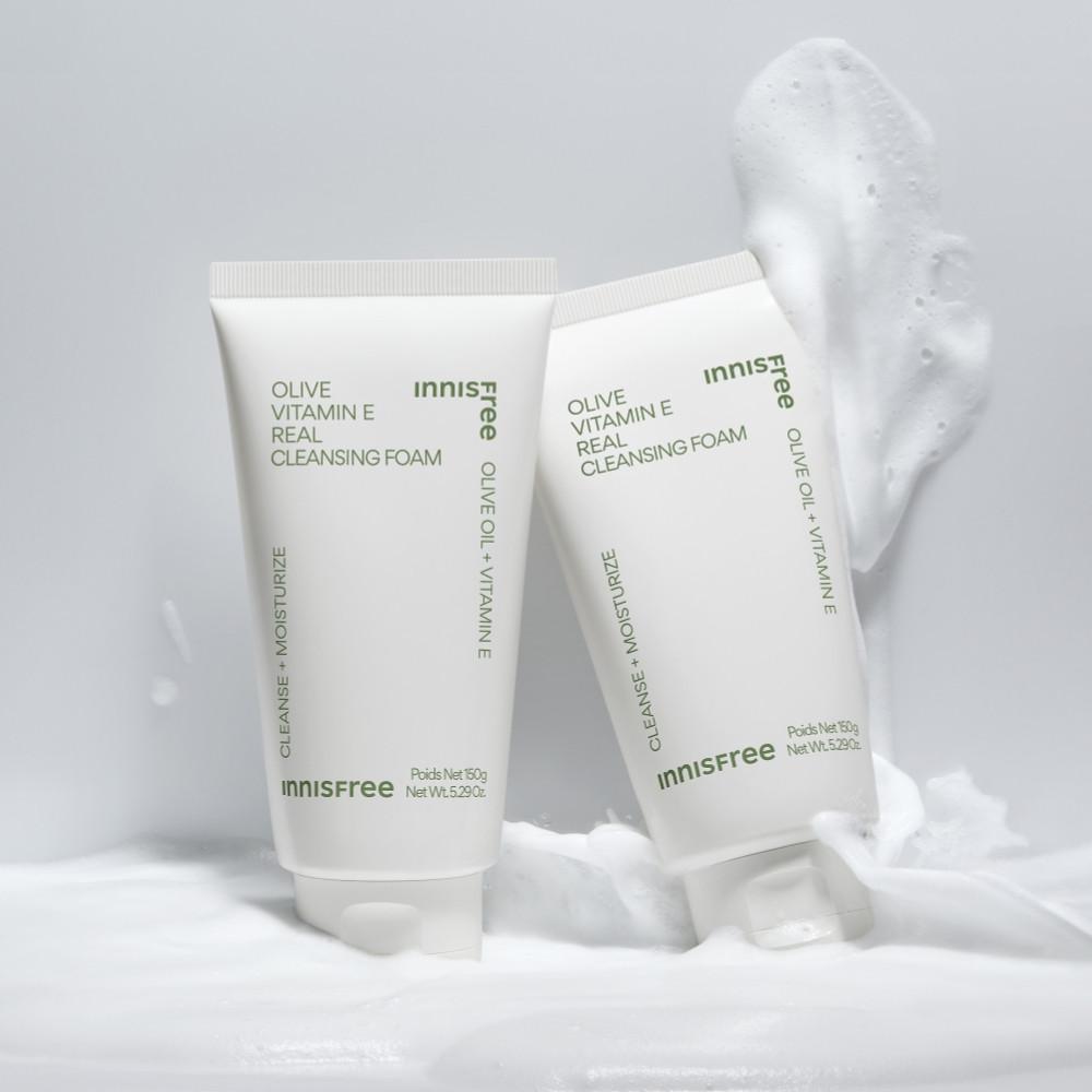 

[Double Planning] Пенка для умывания Innisfree Olive Vitamin E Real Cleansing Foam 150 г 150 мл, 2 шт., корейская косметика
