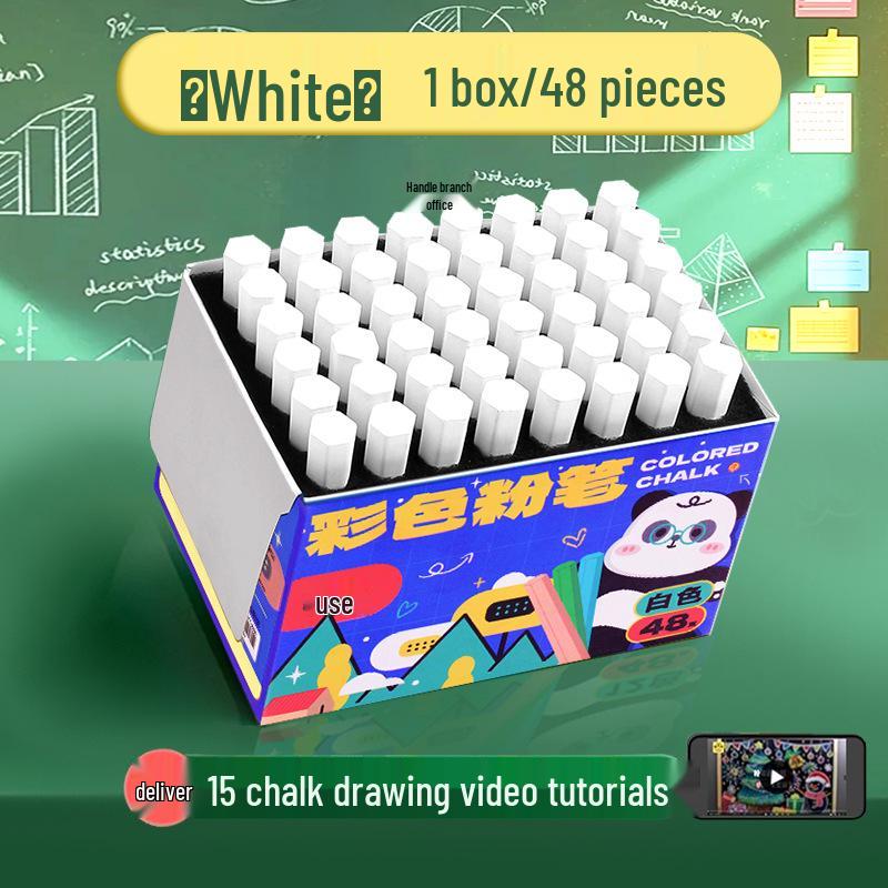 Brand New Dustless Non-Staining White Chalk for Teachers and Kids - Ideal for Blackboards and Bulletin Boards