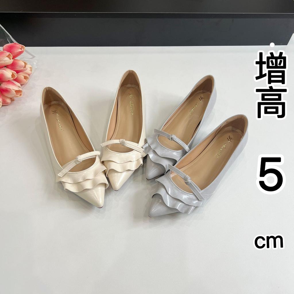 Damen Schuhe mit innerer Erhöhung Lotusblatt-Design spitze Ein-Pedal-Einzelschuhe 2025 Sommer neu Französisch mit Rock Abendschuhe