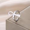 Lemegeton Ankh Cross Rings Adjustable Open Ring Men Women Good Luck Amulet Stainless Steel Ancient Egyptian Jewelry