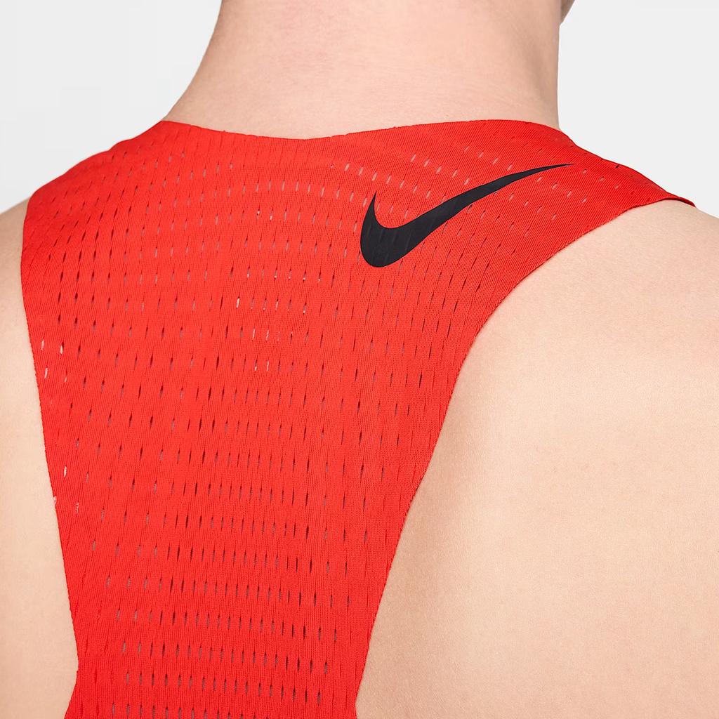 Nike Aeroswift Dri-Fit Adv Solid Moisture-Wicking Slim Fit Tank Top Men Tops Light-Crimson Black FN4231-696