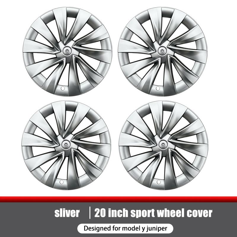 4 Copricerchi per Tesla Model Y Juniper Cerchi da 20 Pollici Copricerchio Sostituzione Performance Cerchi Helix 2.0 Copriruota Completo 2025