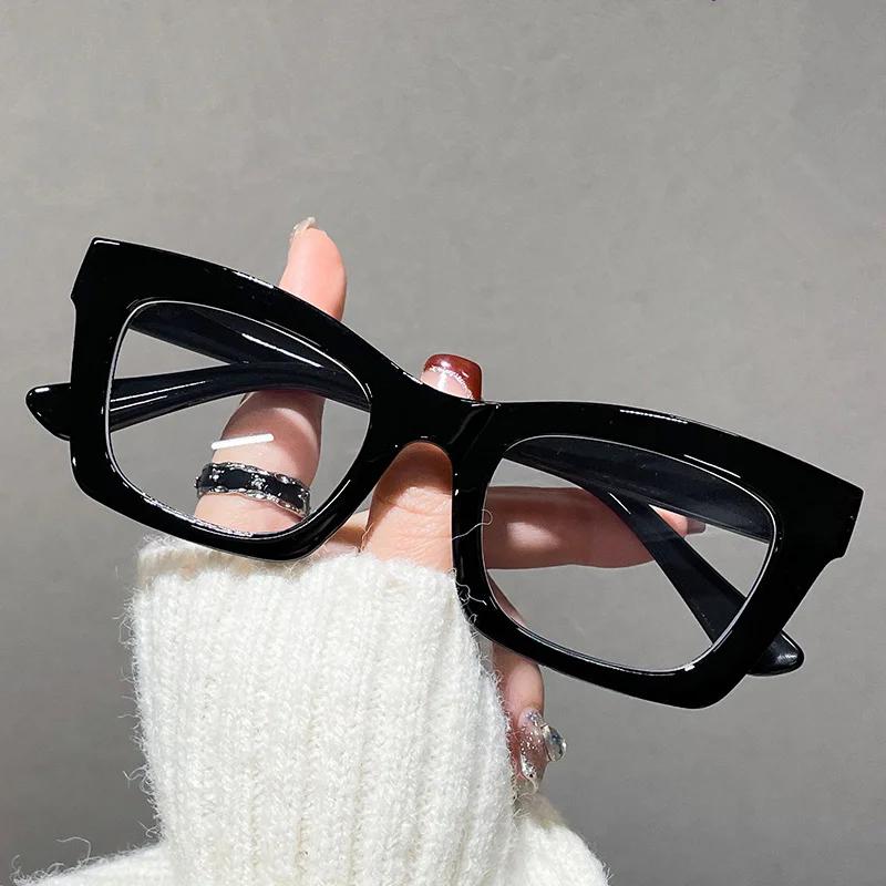 Japanese Korean Square Frame Glasses Women Retro Harajuku Eyeglasses Clear Reading Spectacle Blue Light Blocking Eyewears