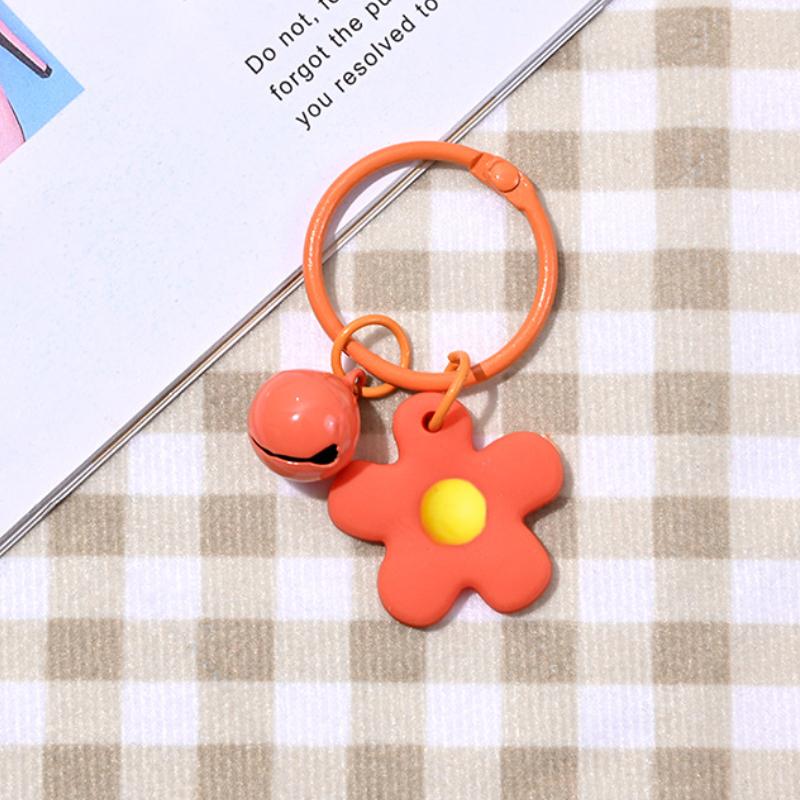 Pequeno chaveiro de flor de doce para mulheres, menina, sino, chaveiro de carro, bolsa, pingente, joias de festa