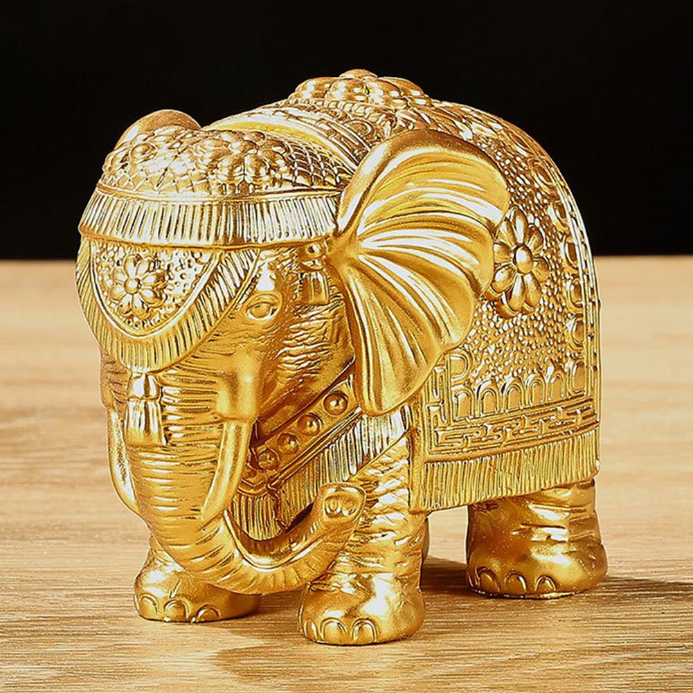 Gold Elephant Statue Large Gold Elephant Statue Home Office Decor Elephant Ornament Bookshelf TV Stand Decor Gifts for Women Mom