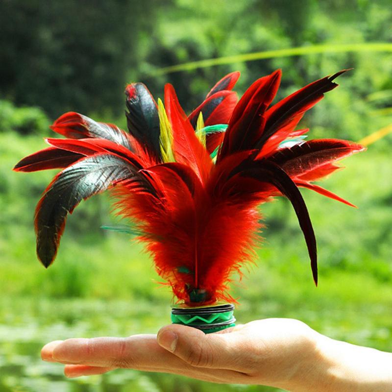 

Kick Shuttlecock Chinese Jianzi Colorful Feather Kick Shuttlecock Indoor Outdoor Game Interactive Foot Sports Toy Game красный
