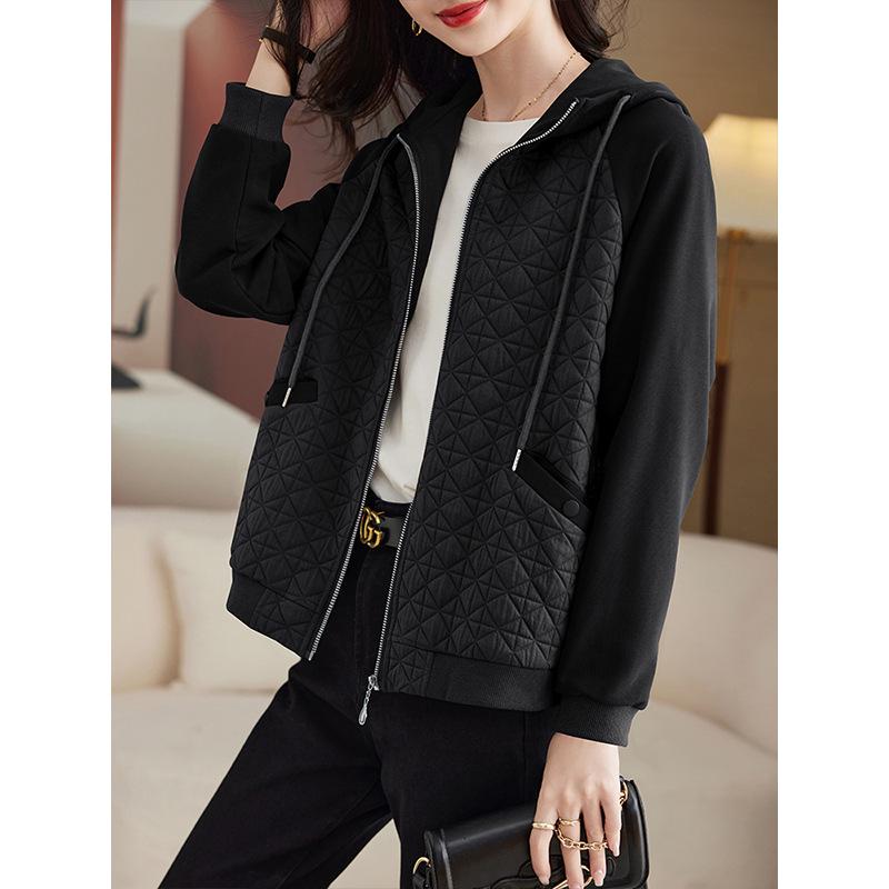 Women's Spring/Autumn Hooded Jacket 2025: Trendy, Versatile, Loose-Fit Short Top for Middle-Aged Women