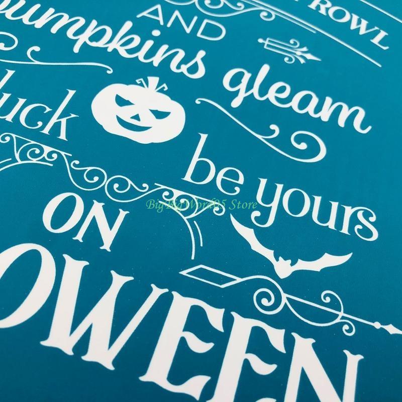 

24TE Halloween Self-Adhesive Silk Screen Printing Stencil Reusable Sign Stencils for Painting on Wood DIY Decoration T-Shirt CN