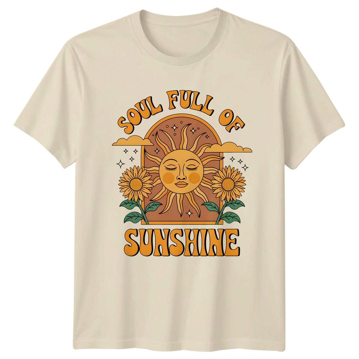 Soul Full Of Sunshine Womens T-Shirt Boho Sunflower Gift For Her XXXXL
