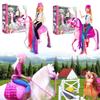 Realistic Movable Horse Saddle Model Set With Detachable Farm Stable Toys For Kids