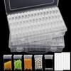 32/64-Fächer Kunststoff Schmuckaufbewahrungsbox Herausnehmbarer Transparenter Pillenorganizer Perlenkunst Zubehör & Bastelbedarf