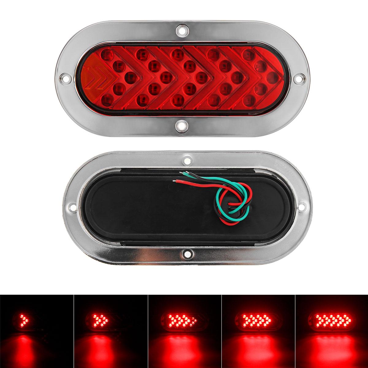 

2 шт. 12 В-24 В 25 светодиодов боковой габаритный фонарь овальный плавный светодиодный сигнальный задний фонарь мигалка для грузовика фургона прицепа автофургона 2pcs красный