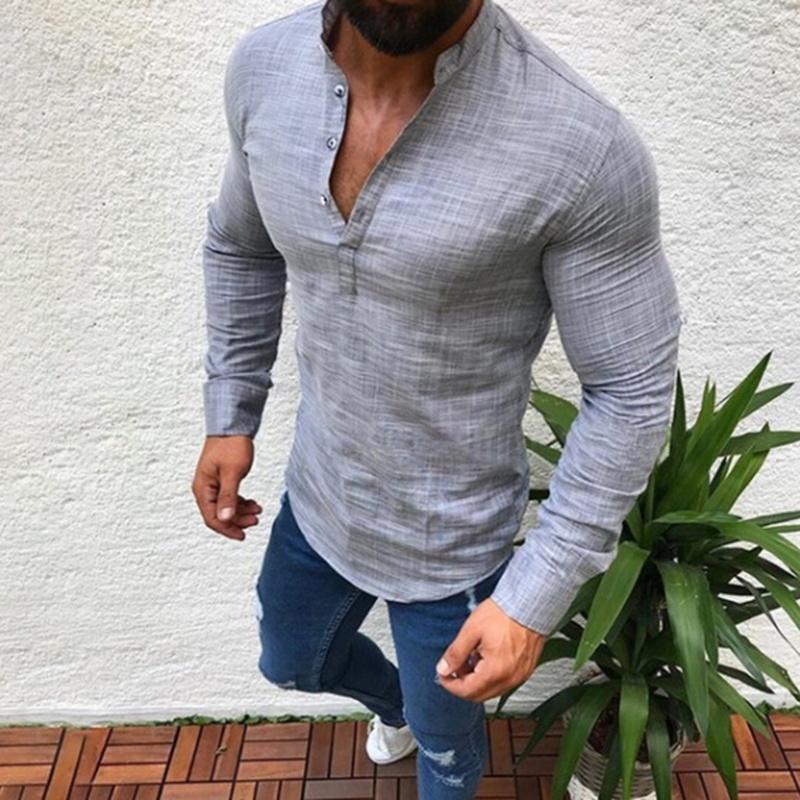 Versatile Men's Slim Fit V Neck Long Sleeve Muscle Tee T-shirt Ideal For Any Occasion