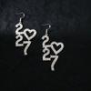 Rhinestone 2027 Digital Earrings Elegant Stud Earrings Happy New Year Earrings  Daily