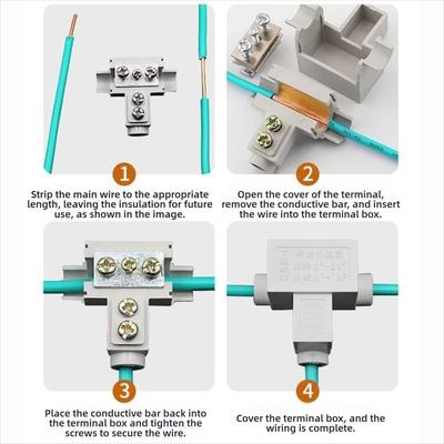 Electrical Connectors High Power High Power Splitter Large Current T-Type Quick Terminal Block Conductor Brass Wire Connector