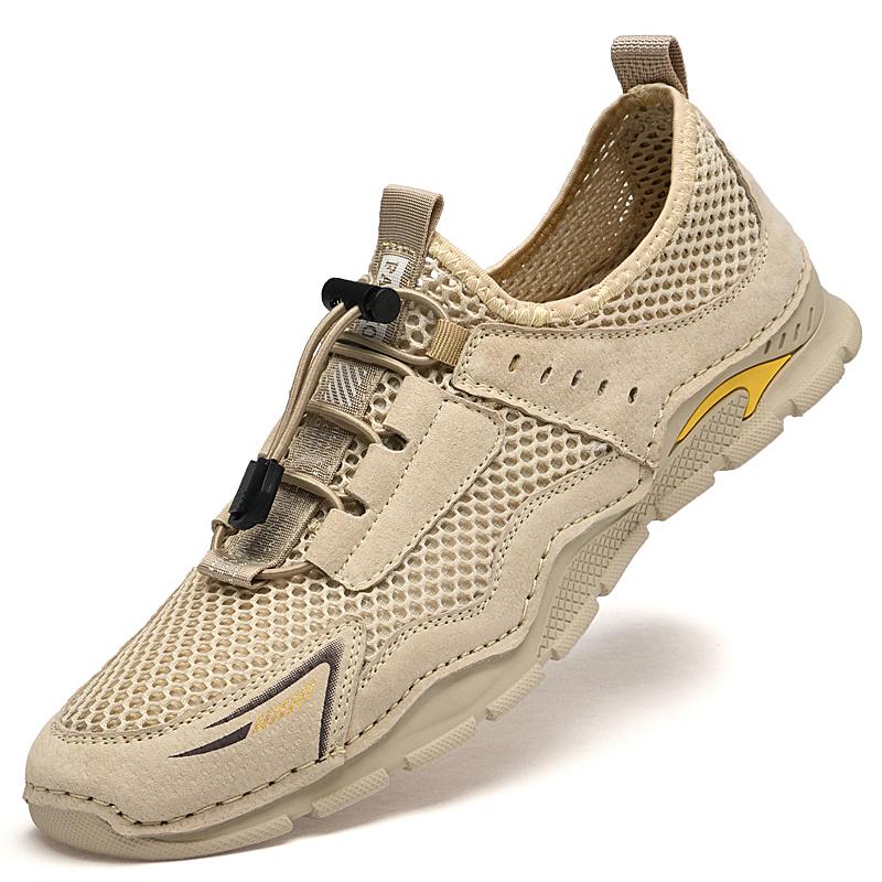 High-quality Men Sneakers Summer Mesh Breathable Casual Walking Shoes Lace-Up Flat Comfort Walking Running Shoes Tennis Shoes