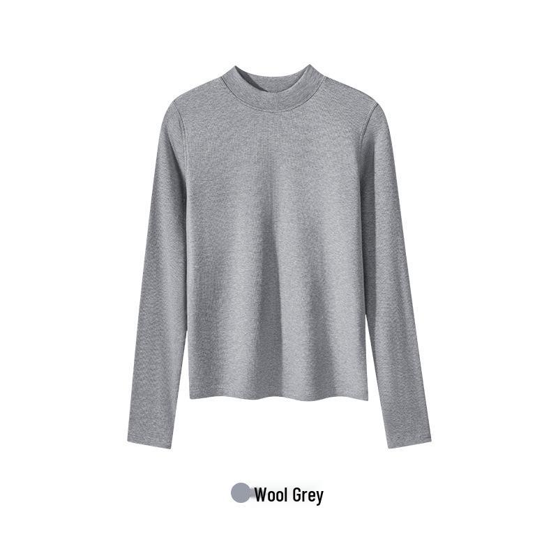 Women's 2025 Merino Wool Ribbed Crew Neck Pullover, Long Sleeve Base Layer for Autumn/Winter