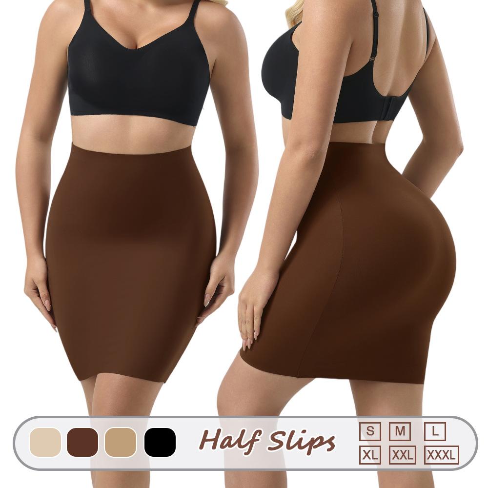 Women's High Waist Shapewear Half Slip, Seamless Tummy Control Butt Lifting Postpartum Slimming Skirt Under Dresses
