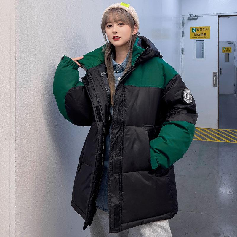 Jachete noi de puf pentru cuplu pentru bărbați și femei În iarnă, culori contrastante îmbinate, largi, pentru cuplu, groase, călduroase, jachete sport, la modă