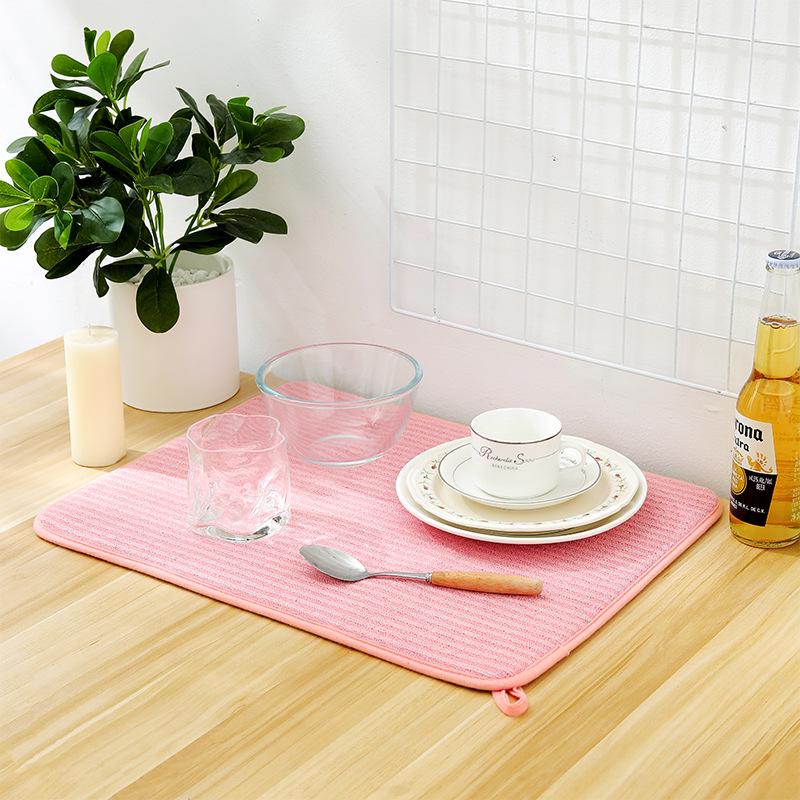 Kitchen Countertop Dish Drying Mat for Cookware, Cups, and Dining Table Placemat